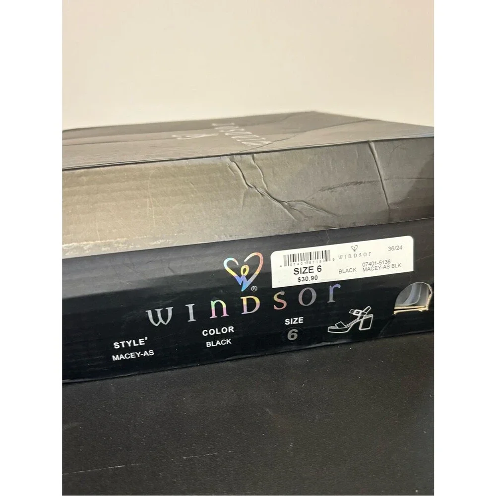 Windsor Black Dazzling Grace Faux Pearl Platform Heels Size 6